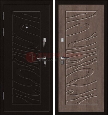 Темная железная дверь с порошковым окрасом ДП-127 в Зеленограде