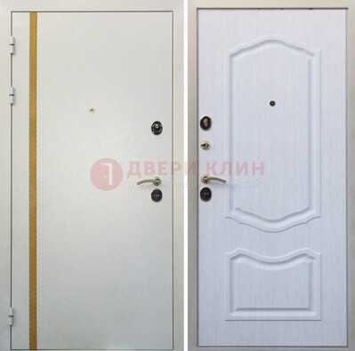 Белая входная дверь с порошковым напылением ДП-136 в Зеленограде