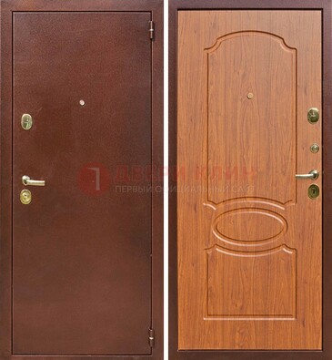 Коричневая стальная дверь с порошковым напылением ДП-137 в Зеленограде