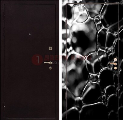 Черная стальная дверь с порошковым окрасом с фотопечатью ДП-158 в Зеленограде