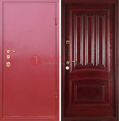 Красная металлическая дверь с порошковым напылением ДП-165 в Зеленограде