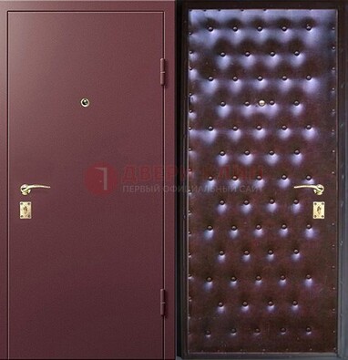 Бордовая железная дверь с порошковым напылением ДП-177 в Зеленограде