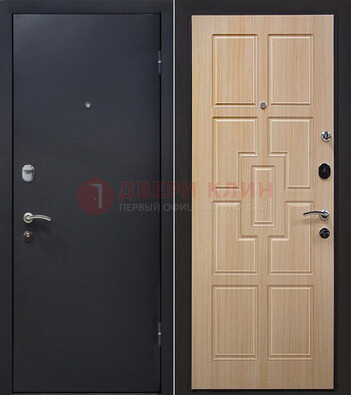 Черная железная дверь с порошковым покрытием ДП-187 в Зеленограде