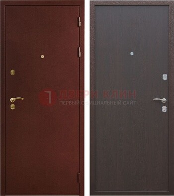 Бордовая входная дверь с порошковым покрытием ДП-201 в Зеленограде