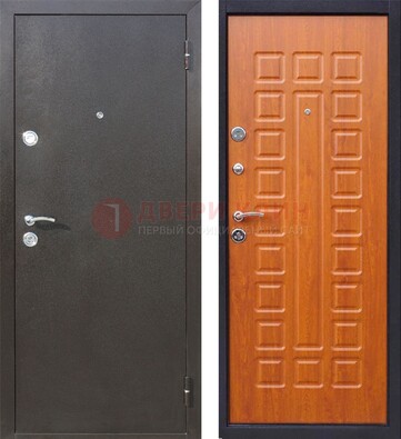 Коричневая стальная дверь с порошковым напылением ДП-202 в Зеленограде