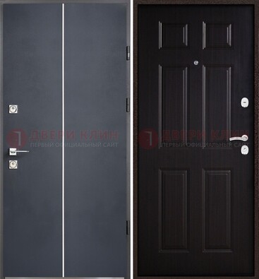 Железная дверь с порошковым покрытием и отделкой Темный орех внутри ДП-211 в Зеленограде