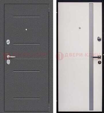 Железная дверь с порошковым напылением и белой МДФ ДП-212 в Зеленограде