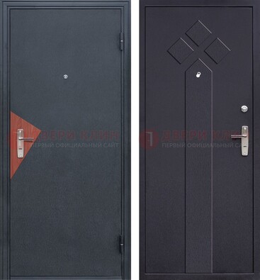 Черная входная дверь с порошковым напылением и узором внутри ДП-241 в Зеленограде