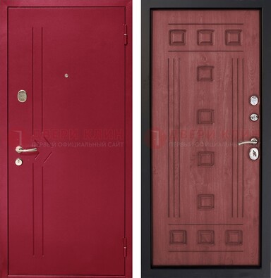 Красная железная дверь с порошковым напылением ДП-242 в Зеленограде