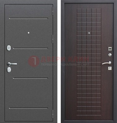 Металлическая дверь с порошковым покрытием и МДФ Махагон ДП-254 в Зеленограде