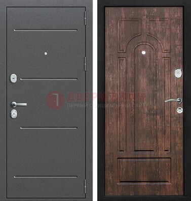 Железная дверь Антик серебро с порошковым напылением и МДФ Тисненый орех ДП-260 в Зеленограде