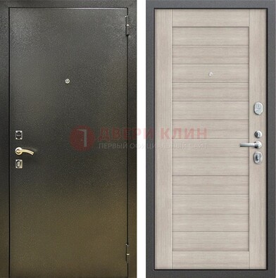 Стальная темно-серая дверь с порошковой отделкой и МДФ панелью ДП-278 в Зеленограде