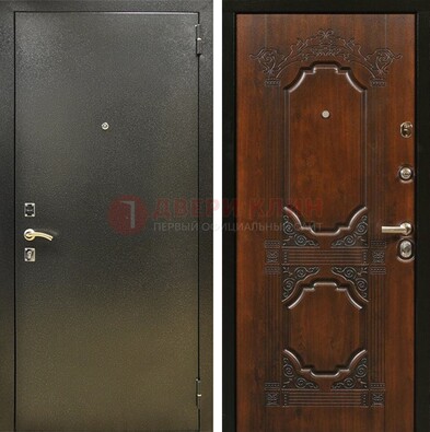 Входная дверь Темное серебро с порошковым покрытием и МДФ с узором ДП-293 в Зеленограде