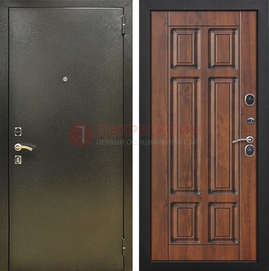 Металлическая входная темная дверь с порошковым напылением и МДФ ДП-299 в Зеленограде