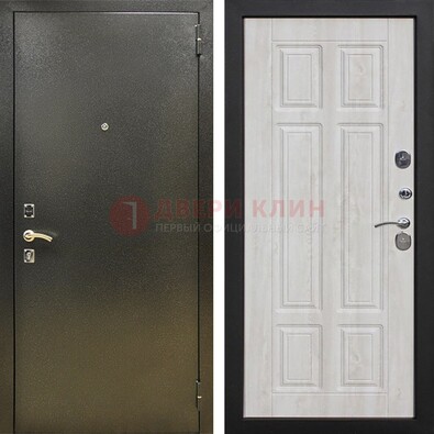 Входная темно-серая дверь с порошковым напылением и МДФ с филенкой ДП-302 в Зеленограде