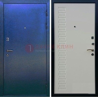 Синяя железная дверь с порошковым напылением ДП-49 в Зеленограде