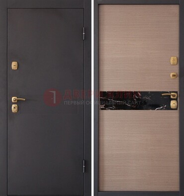 Коричневая металлическая дверь с порошковым окрасом ДП-82 в Зеленограде