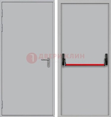 Белая металлическая противопожарная дверь с длинной ручкой ДПП-14 в Зеленограде