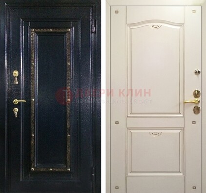 Парадная дверь с золотистым декором ДПР-3 в квартиру в Зеленограде