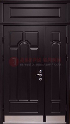 Парадная дверь с металлическими вставками ДПР-47 и фрамугой в Зеленограде