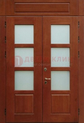 Металлическая парадная дверь со стеклом ДПР-69 для загородного дома в Зеленограде