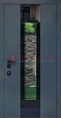 Современная дверь со стеклом для коттеджа ДС-40 в Зеленограде