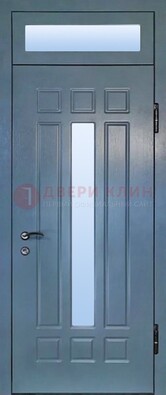 Серая металлическая дверь со стеклом ДС-70 в Зеленограде