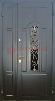 Металлическая дверь Винорит со стеклом в темном цвете ДСК-276 в Зеленограде