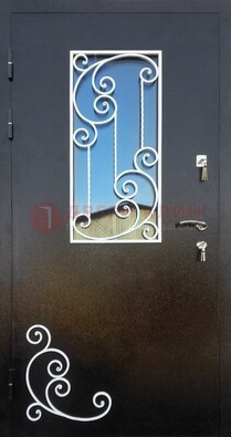 Входная дверь Порошок со стеклом и ковкой ДСК-278 в Зеленограде