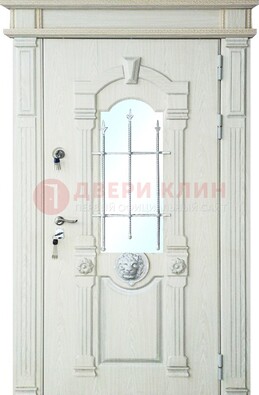 Герметичная входная дверь со стеклом и ковкой с украшением ДСК-64 в Зеленограде