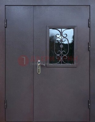 Тамбурная дверь Порошок со стеклом и ковкой ДТМ-48 в Зеленограде