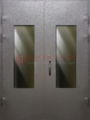 Серая тамбурная дверь со стеклянными вставками ДТМ-8 в Зеленограде