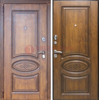 Коричневая металлическая дверь с виноритом ДВТ-10 в Зеленограде