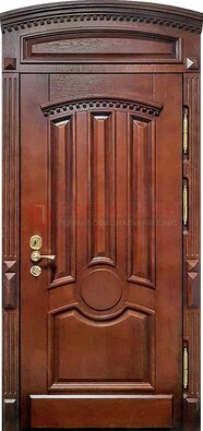 Темная стальная дверь с виноритом и фрамугой ДВТ-238 в Зеленограде