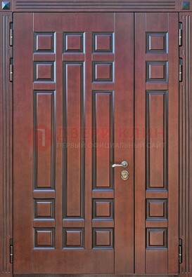 Коричневая полуторная металлическая дверь с виноритом ДВТ-240 в Зеленограде