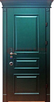 Зеленая входная филенчатая дверь с виноритом ДВТ-62 в Зеленограде