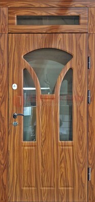 Коричневая классическая входная дверь с виноритом ДВТ-66 в Зеленограде