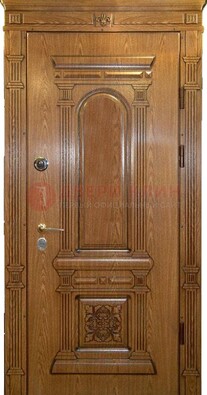 Коричневая железная дверь с виноритом Золотой дуб ДВТ-67 в Яхроме