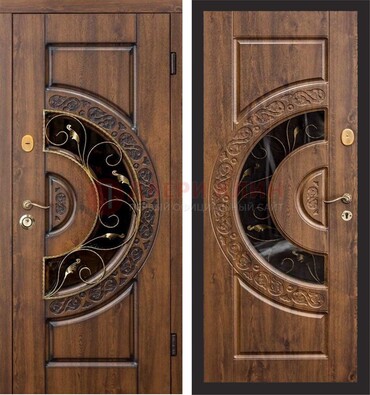 Металлическая дверь с виноритом и панелью Золотой Дуб ДВТ-71 в Зеленограде