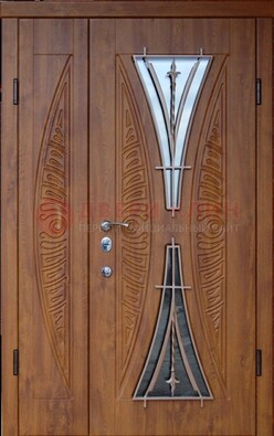 Входная классическая дверь с терморазрывом и коричневым МДФ ДВТ-76 в Электроуглях