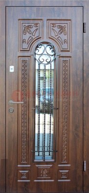 Входная стальная дверь с виноритом и светлой панелью внутри ДВТ-97 в Зеленограде