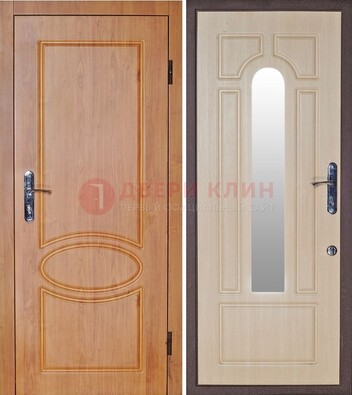 Светлая железная дверь с зеркалом ДЗ-24 в Зеленограде