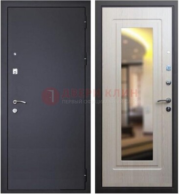 Черная металлическая дверь с зеркалом ДЗ-26 в Зеленограде