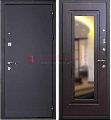 Черная железная дверь с зеркалом ДЗ-30 в Зеленограде