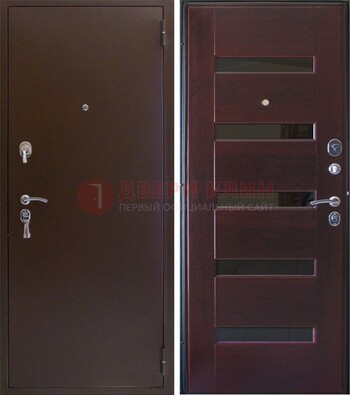 Темная железная дверь с зеркалом ДЗ-42 в Зеленограде