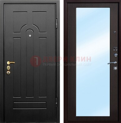 Входная металлическая филенчатая дверь с зеркалом ДЗ-59 в Зеленограде