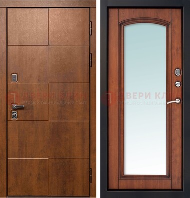 Белая филенчатая дверь с фрезерованной МДФ и зеркалом ДЗ-81 в Зеленограде