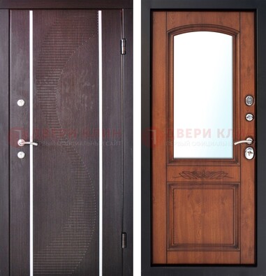 Входная дверь с МДФ и МДФ внутри с зеркалом ДЗ-88 в Зеленограде