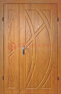 Полуторная металлическая дверь с МДФ золотой дуб ПЛ-17 в Зеленограде