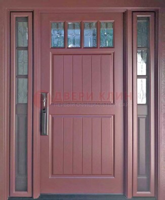 Входная дверь с массивом с фрамугами и витражом ВЖ-19 в Зеленограде